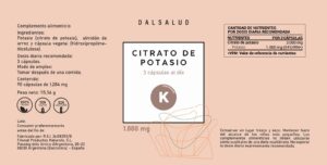 Citrato potasio etiqueta | Dalsalud