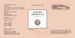 Espino amarillo omega 7 etiqueta | Dalsalud