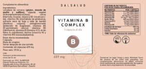 Vitamina B complex etiqueta | Dalsalud