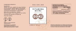 Vitamina D3&K2 etiqueta | Dalsalud